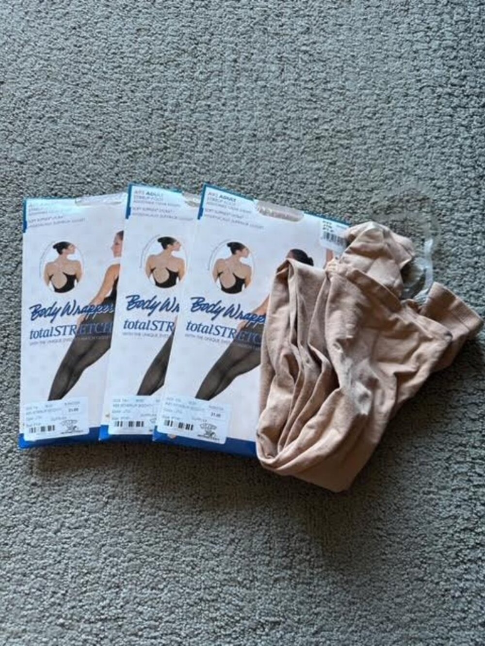 581. 4 new body tights Body Wrappers Stirrup Clear Straps A93 Petite Preteen